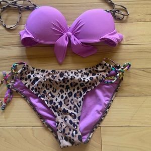 cheetah bikini with purple